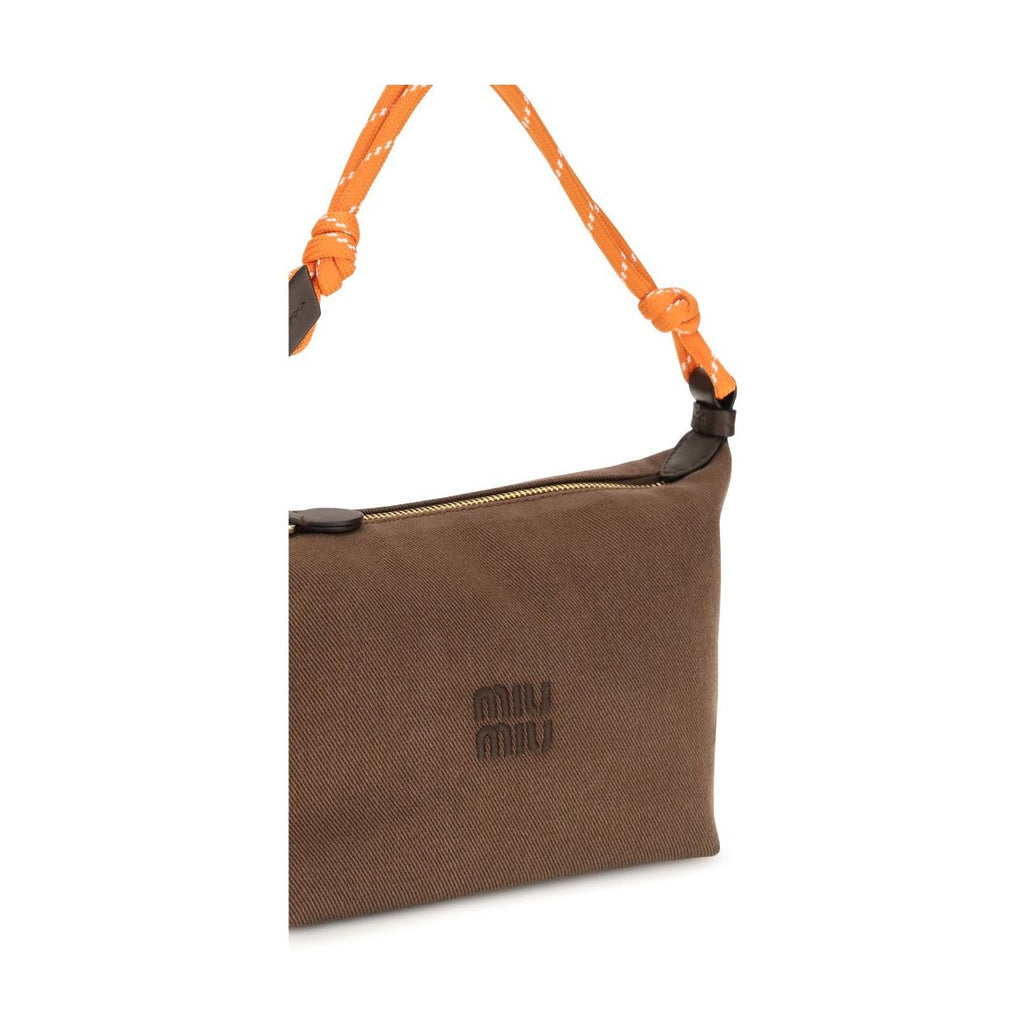 Brown Cotton Shoulder Bag