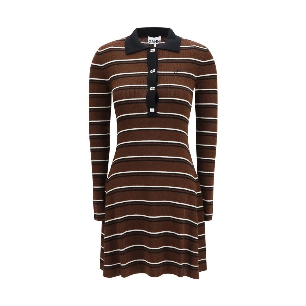Brown Wool Oves Aries Casual Dress