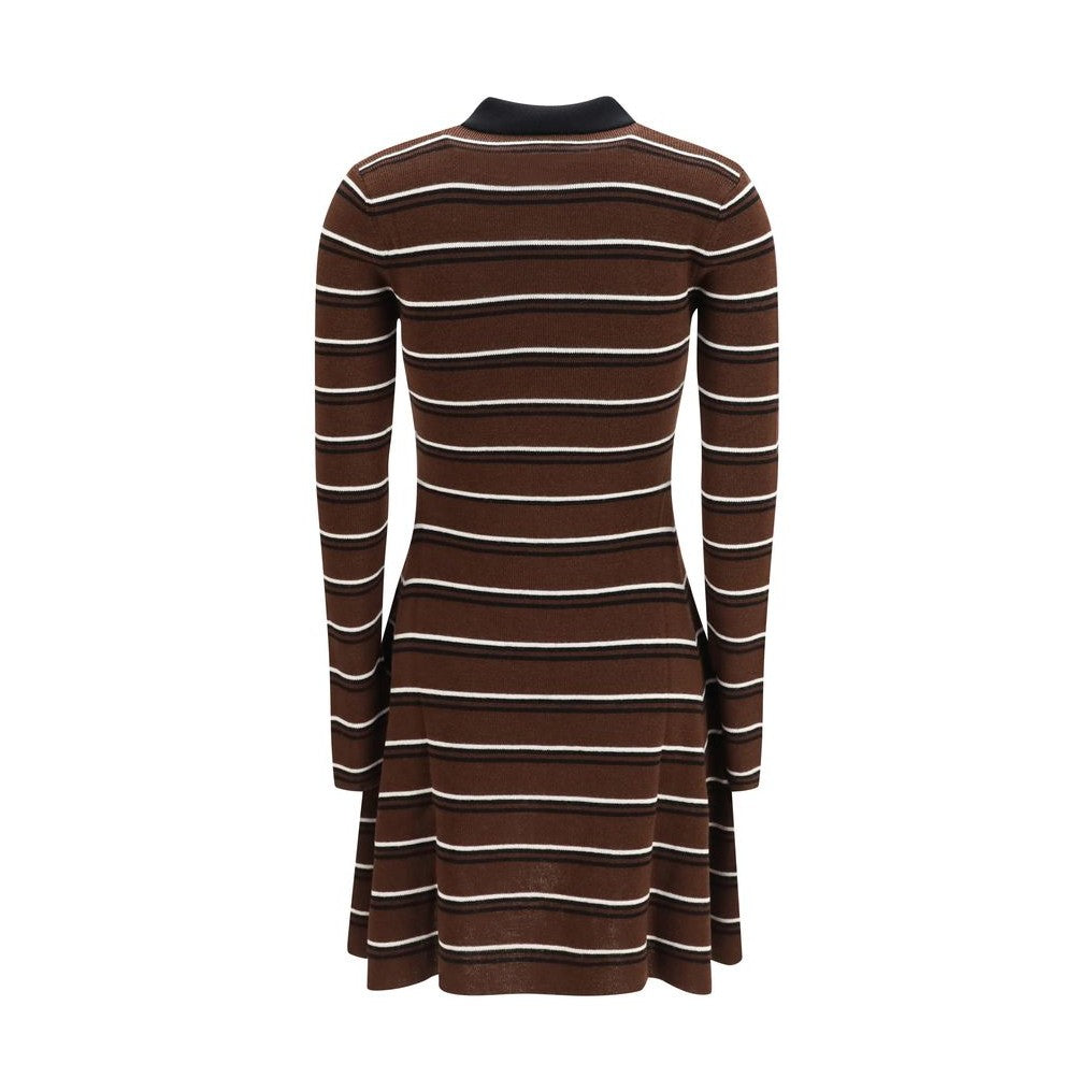 Brown Wool Oves Aries Casual Dress