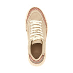Beige Polyester Wedge Sandals
