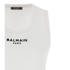 White Cotton Sleeveles T-Shirt