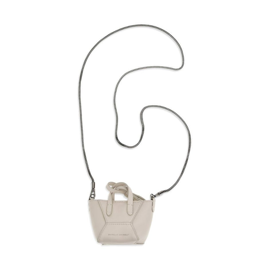 Beige Calf Leather Bos Taurus Shoulder Bag