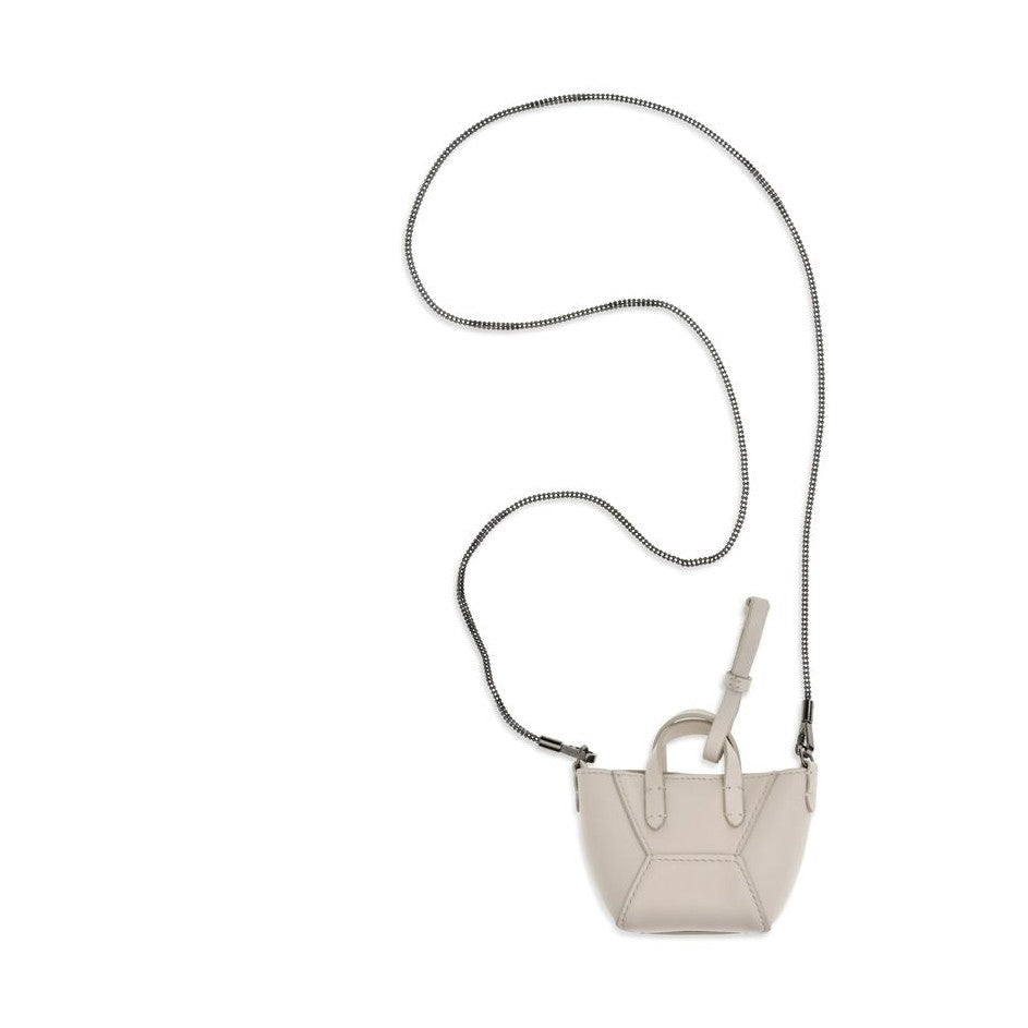 Beige Calf Leather Bos Taurus Shoulder Bag