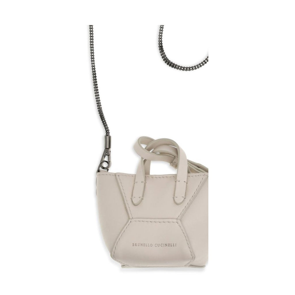 Beige Calf Leather Bos Taurus Shoulder Bag