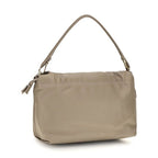 Beige Calf Leather Bos Taurus Shoulder Bag