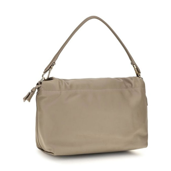 Beige Calf Leather Bos Taurus Shoulder Bag