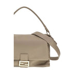 Beige Calf Leather Bos Taurus Shoulder Bag