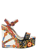 Multicolor Viscose Wedge Sandals