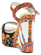 Multicolor Viscose Wedge Sandals