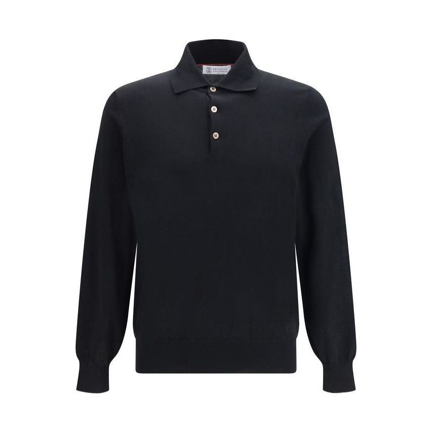 Black Cotton Polo Shirt