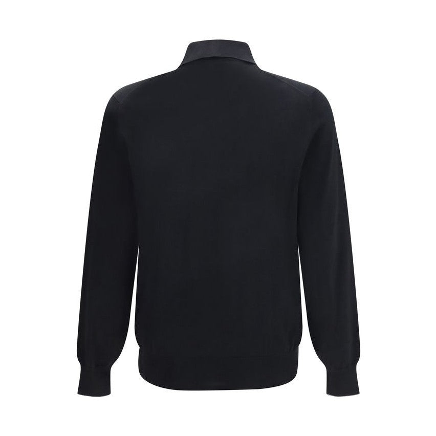 Black Cotton Polo Shirt