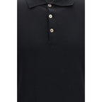 Black Cotton Polo Shirt