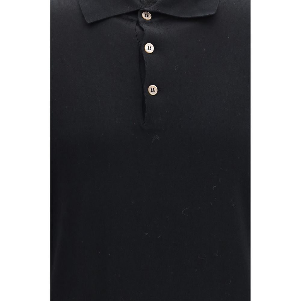 Black Cotton Polo Shirt