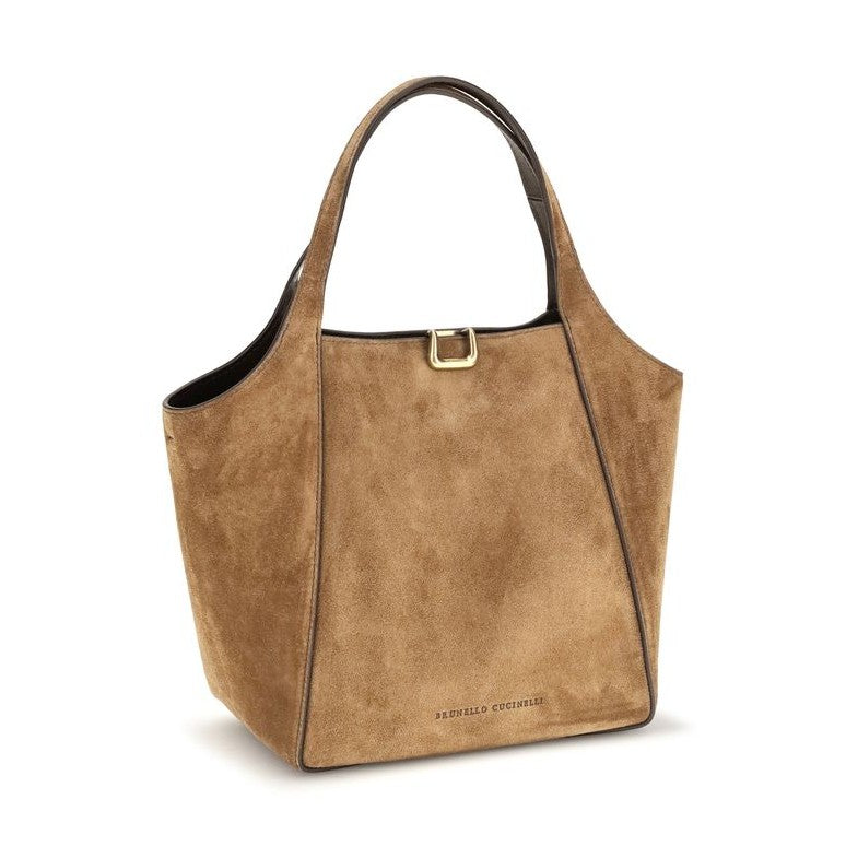 Beige Calf Leather Bos Taurus Backet Bag
