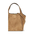 Beige Calf Leather Bos Taurus Backet Bag