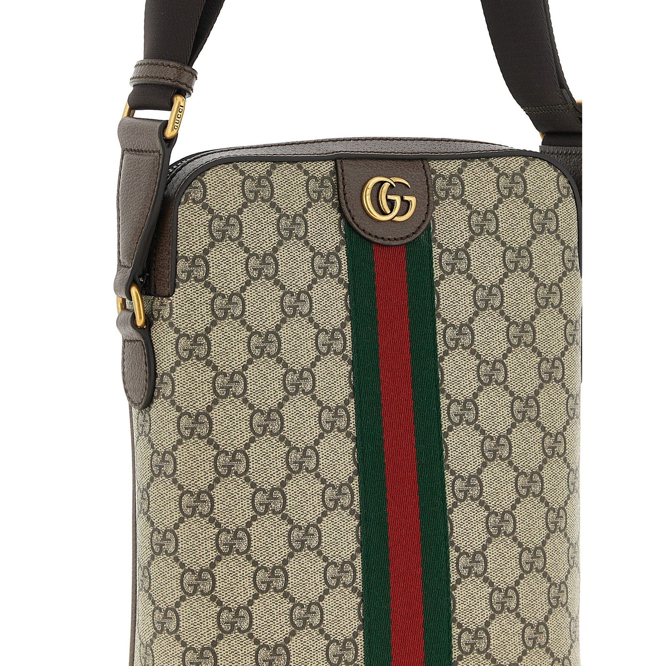 Beige Polyethylene Crossbody Bag