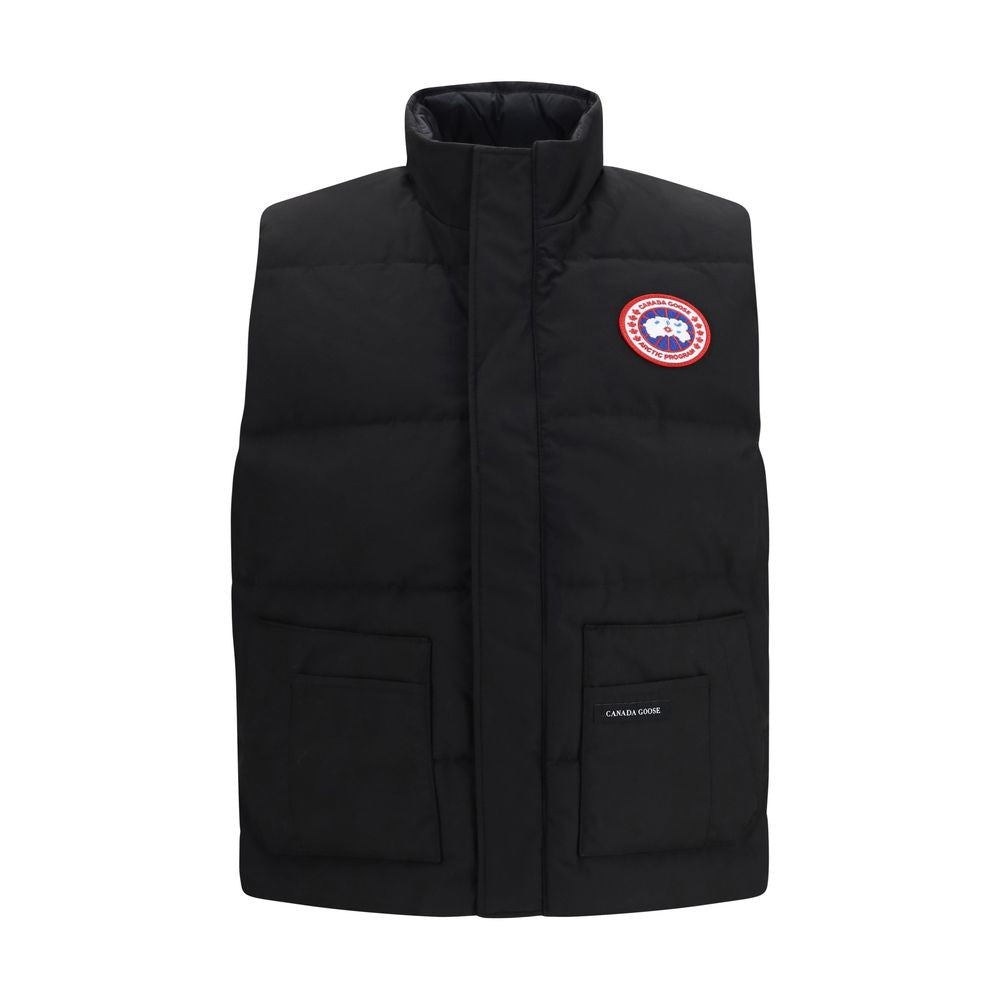 Black Recycled Polyester Sleeveless Jacket