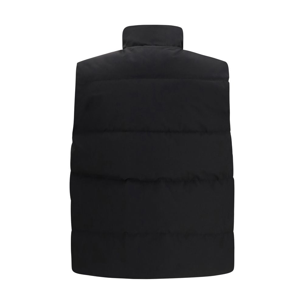 Black Recycled Polyester Sleeveless Jacket