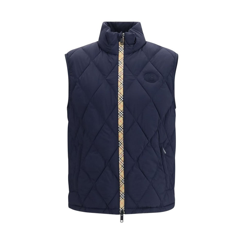 Blue Polyamide Sleeveless Jacket