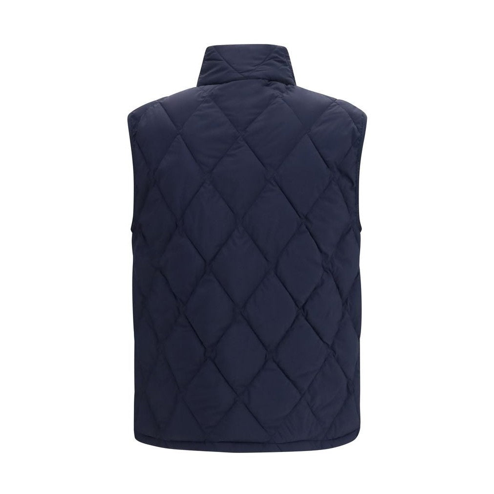 Blue Polyamide Sleeveless Jacket