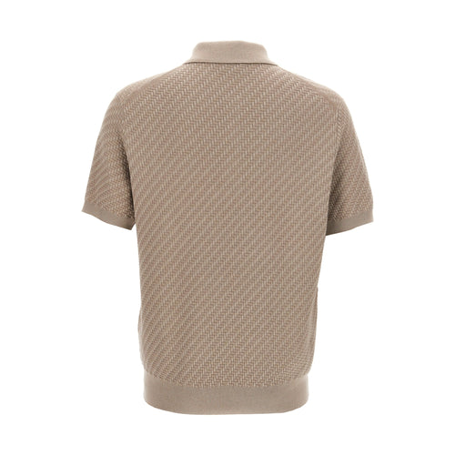 Beige Cotton Polo Shirt