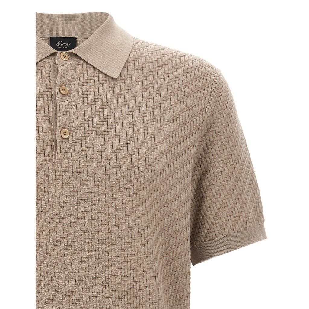 Beige Cotton Polo Shirt