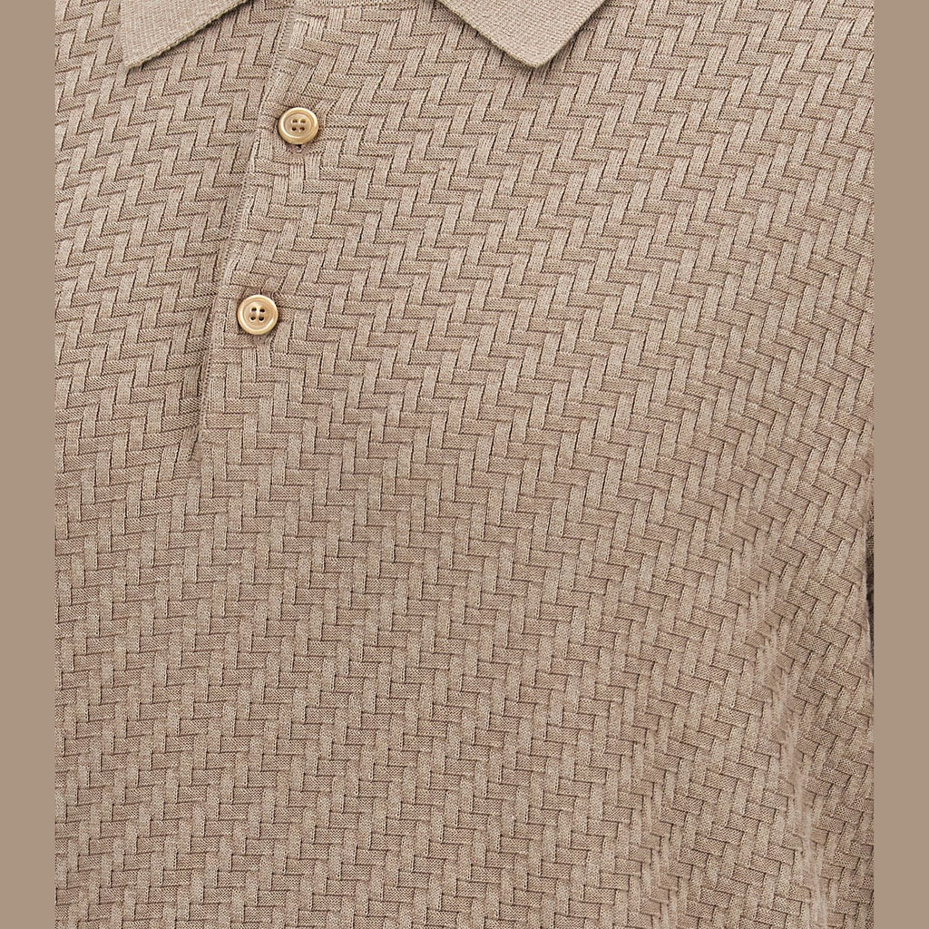 Beige Cotton Polo Shirt