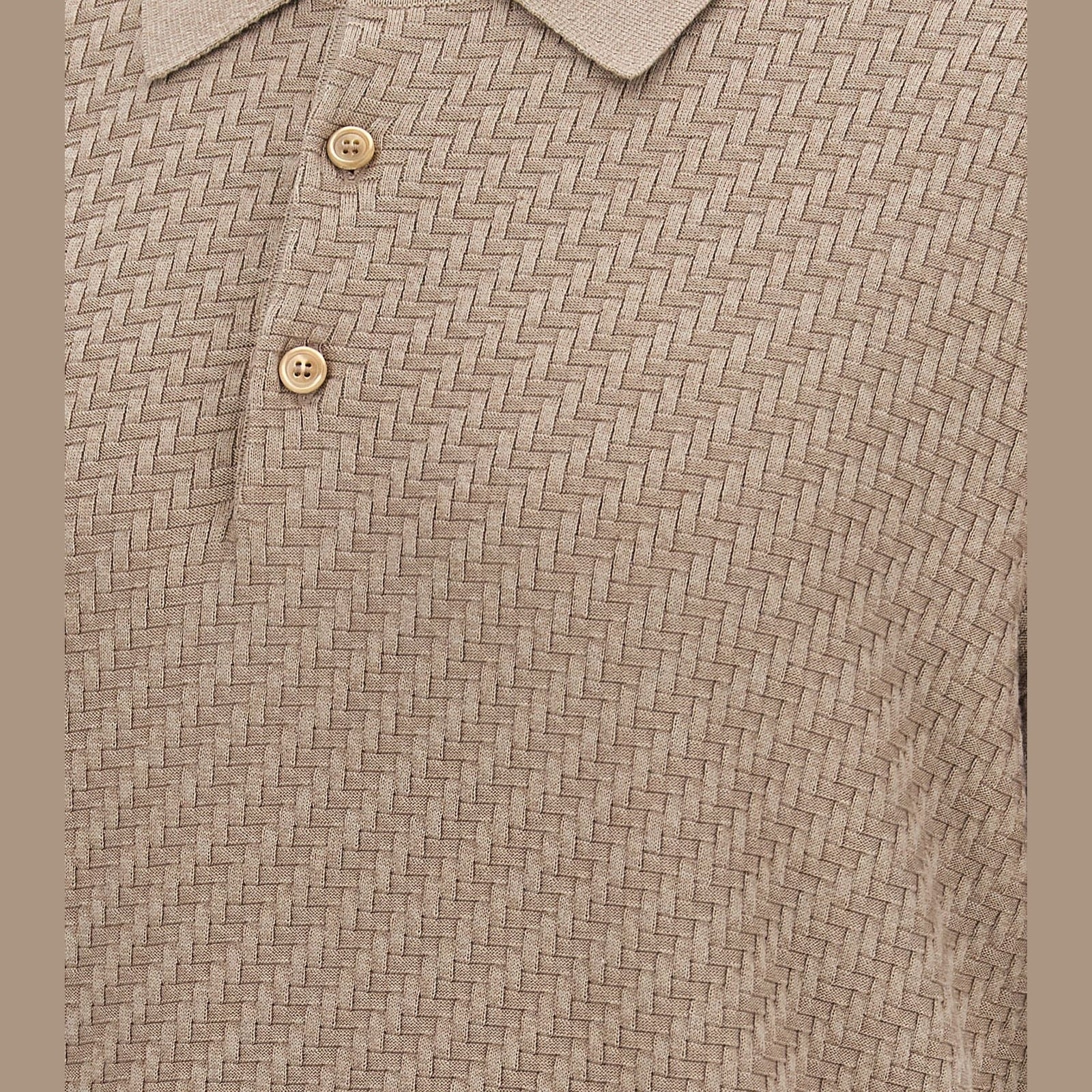 Beige Cotton Polo Shirt
