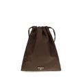 Brown Polyamide Clutch Bag