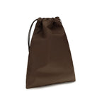 Brown Polyamide Clutch Bag
