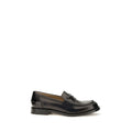 Black Calf Leather Bos Taurus Slip-On Loafers
