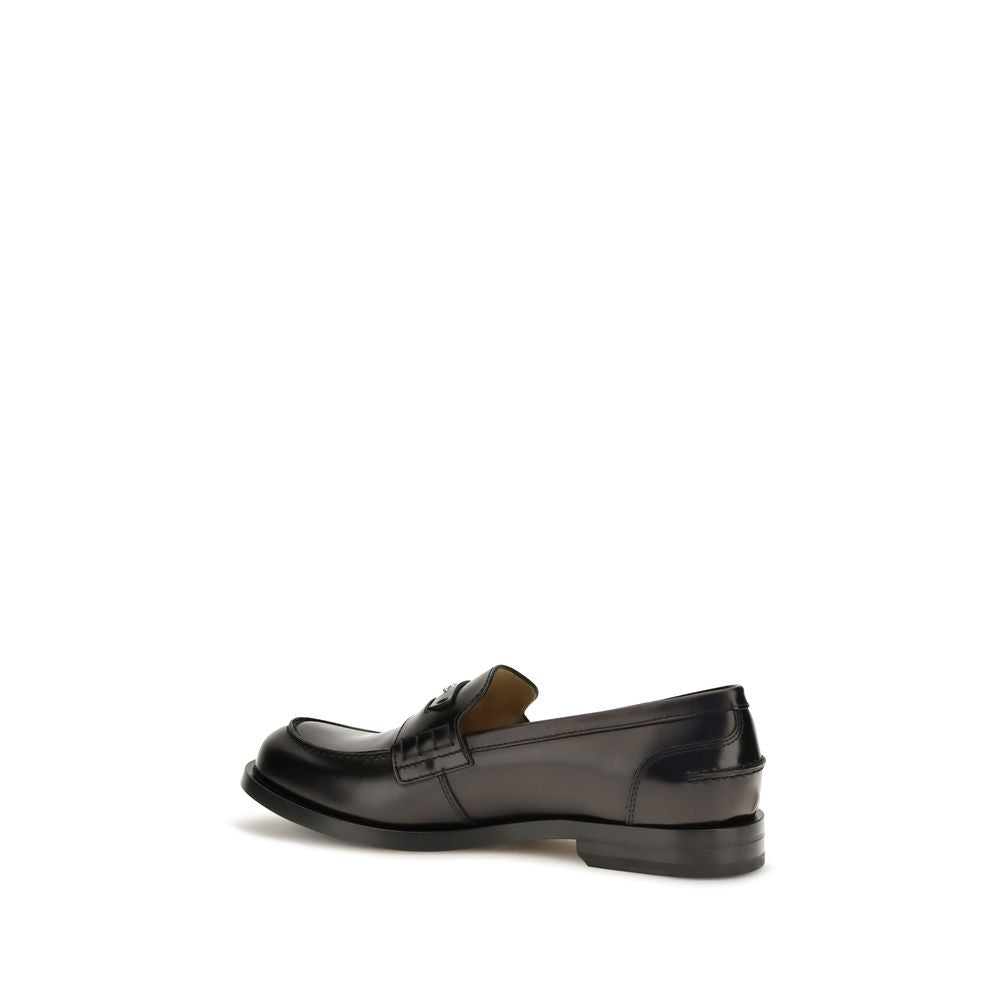 Black Calf Leather Bos Taurus Slip-On Loafers