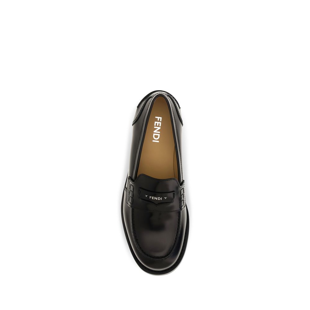 Black Calf Leather Bos Taurus Slip-On Loafers