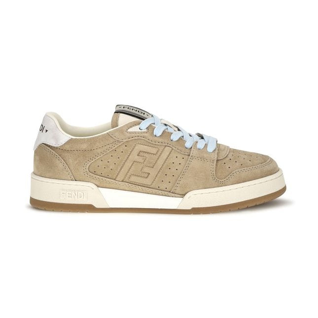 Beige Suede Leather Sneakers