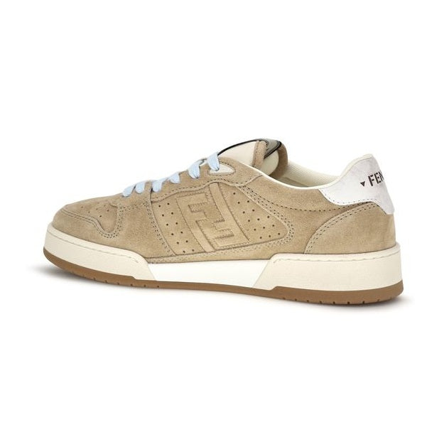 Beige Suede Leather Sneakers