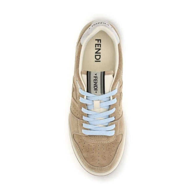 Beige Suede Leather Sneakers