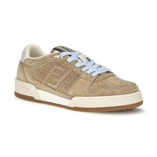 Beige Calf Leather Bos Taurus Low Top Sneakers