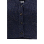 Blue Cashmere Sleeveles Sweater