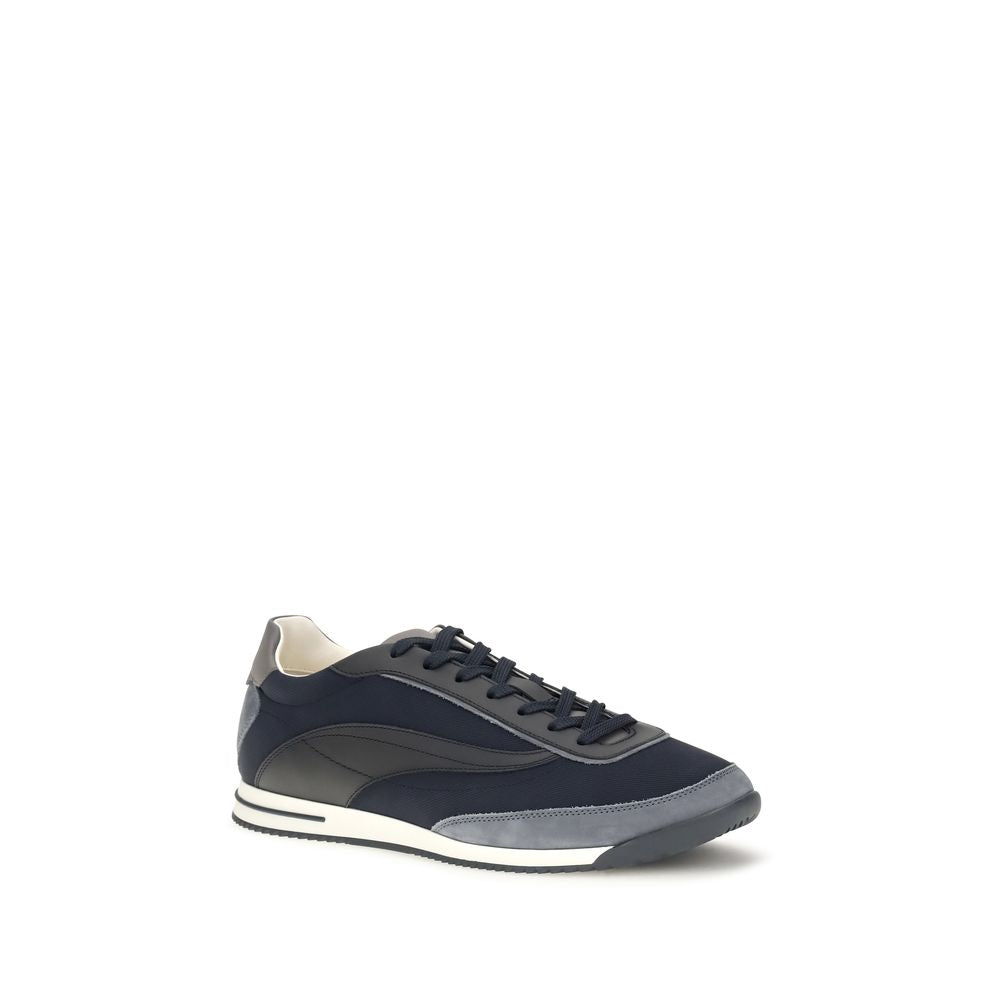 Blue Suede Leather Low Top Sneakers