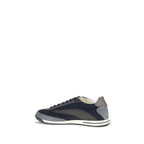 Blue Suede Leather Low Top Sneakers