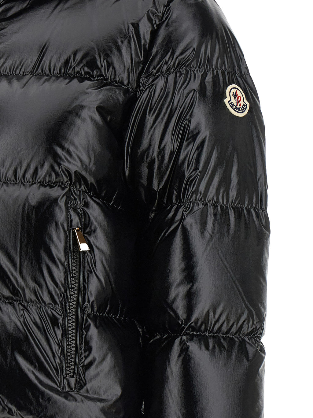 Black Polyamide Full-Length Jacket