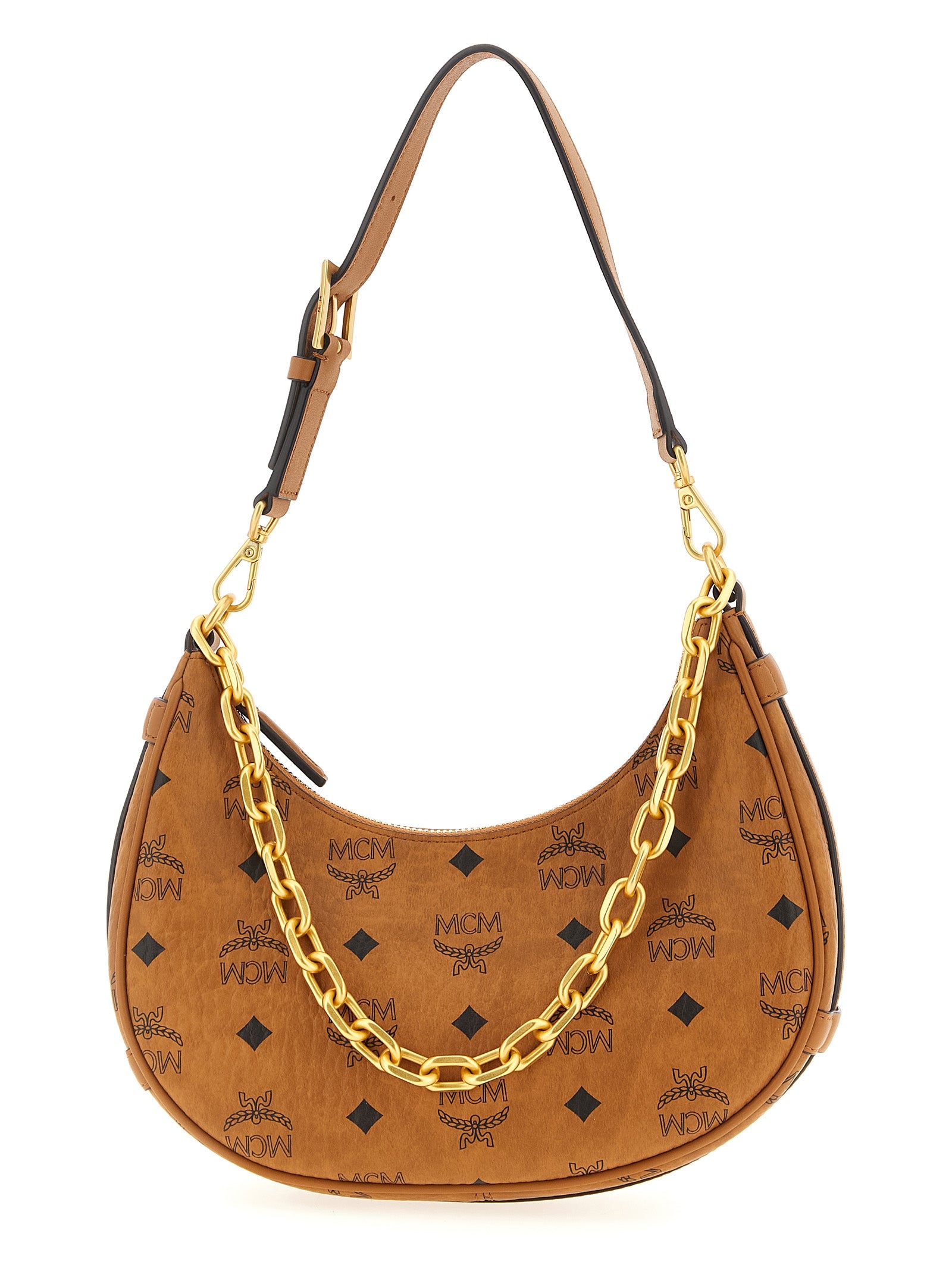 Brown Polyethylene Shoulder Bag