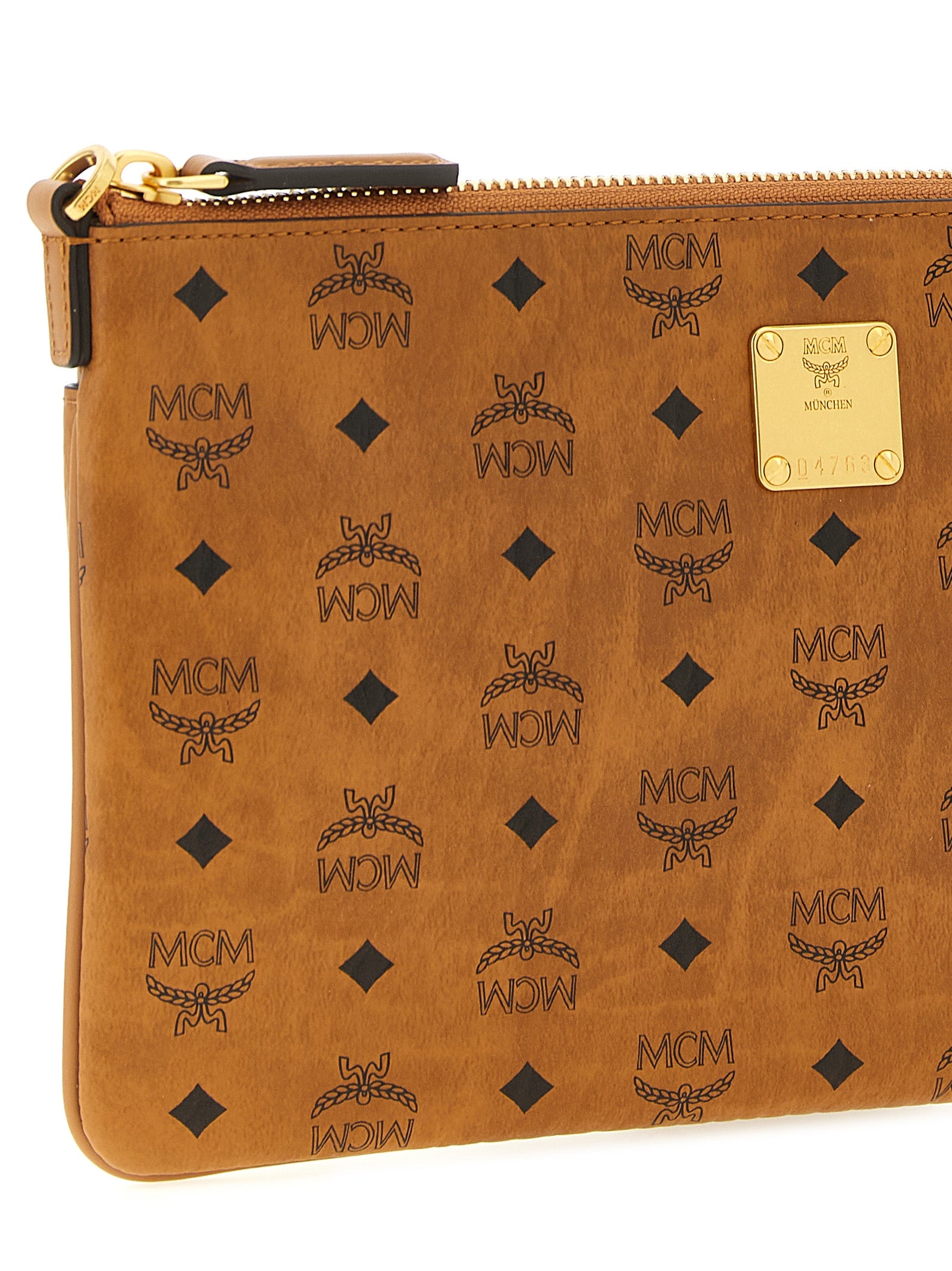Brown Polyethylene Clutch Bag