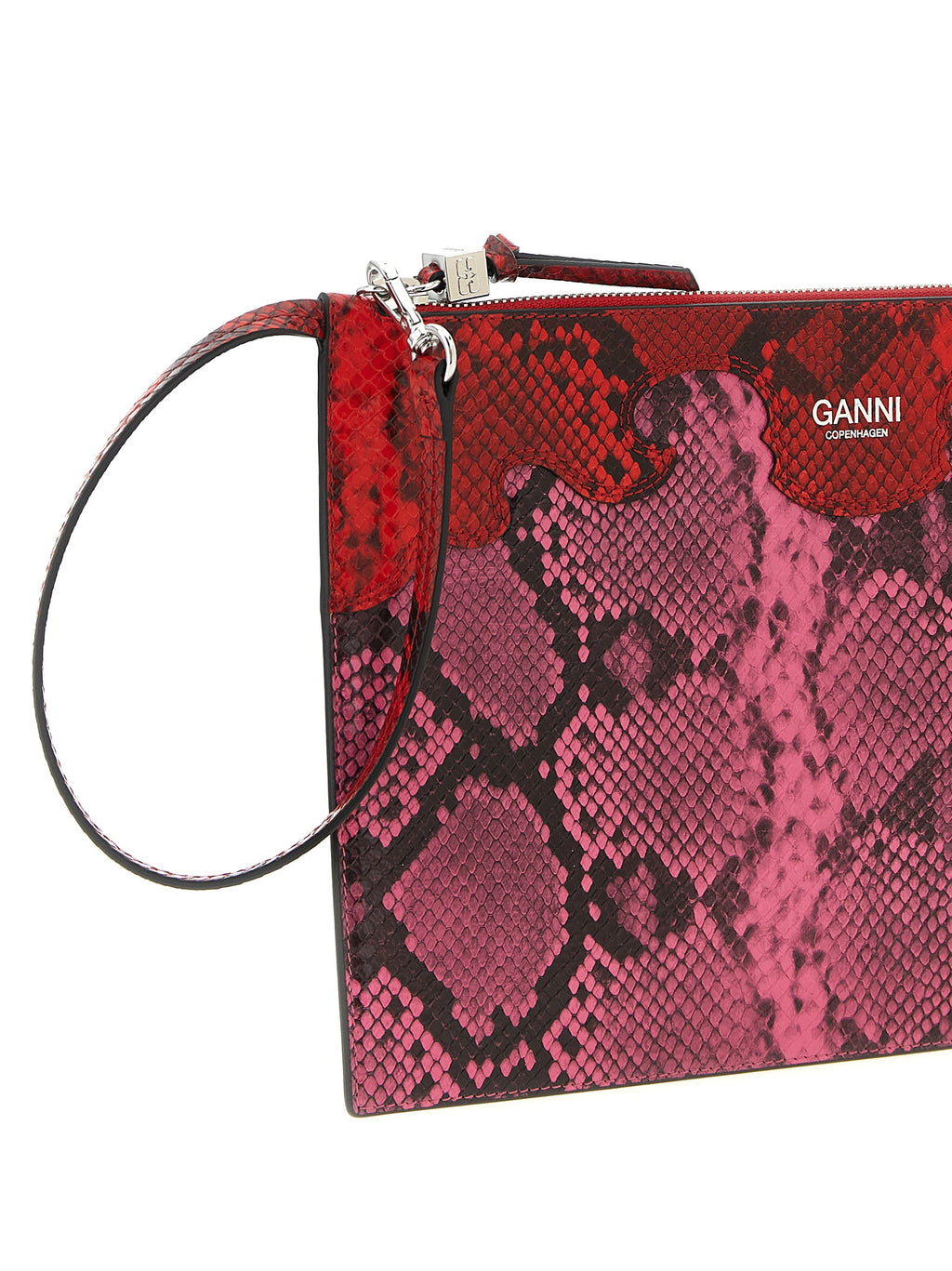 Fuchsia Polyester Clutch Bag