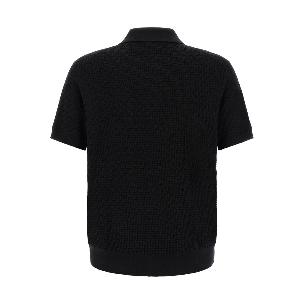 Black Cotton Polo Shirt