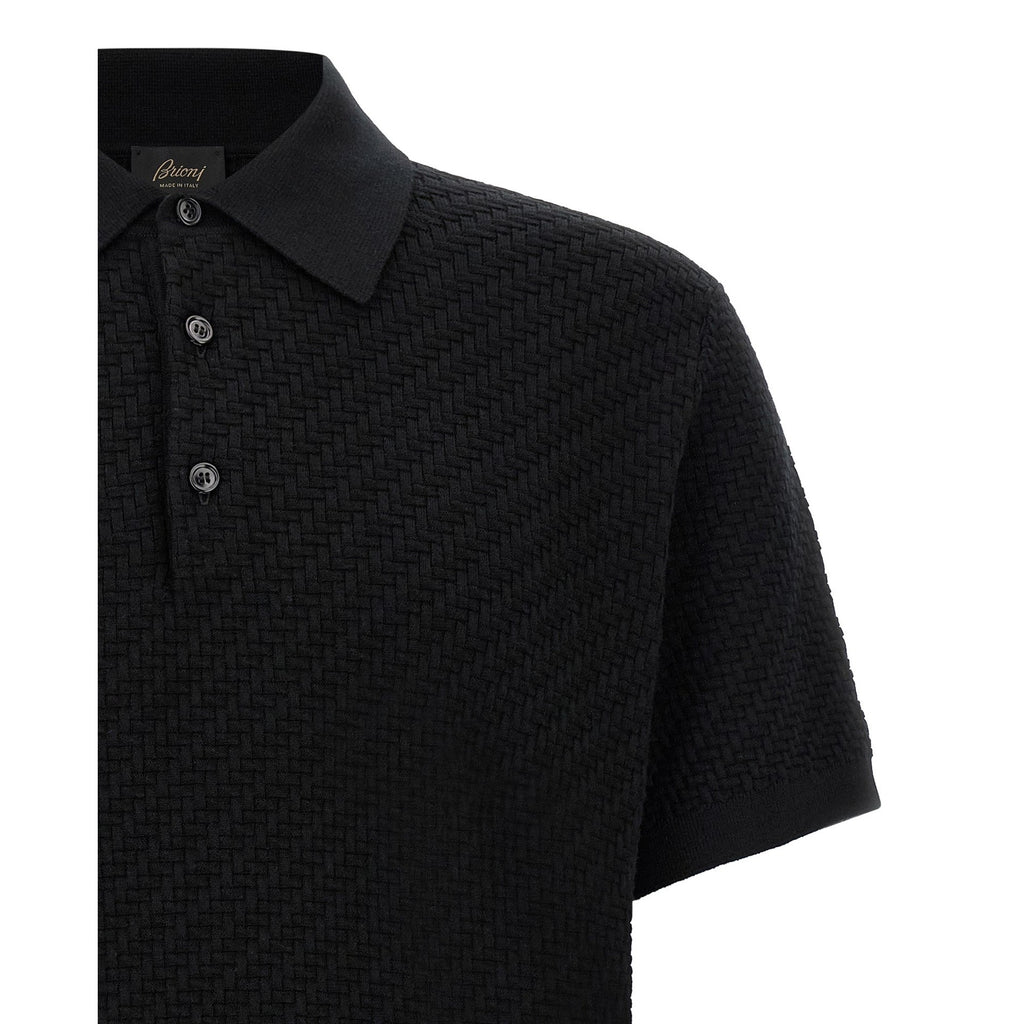 Black Cotton Polo Shirt