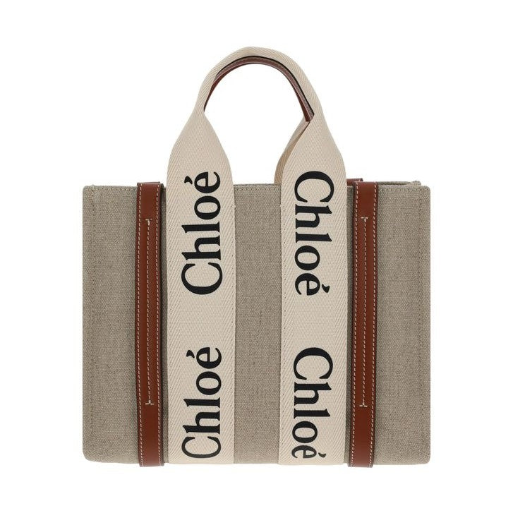 Brown Linen Handbag