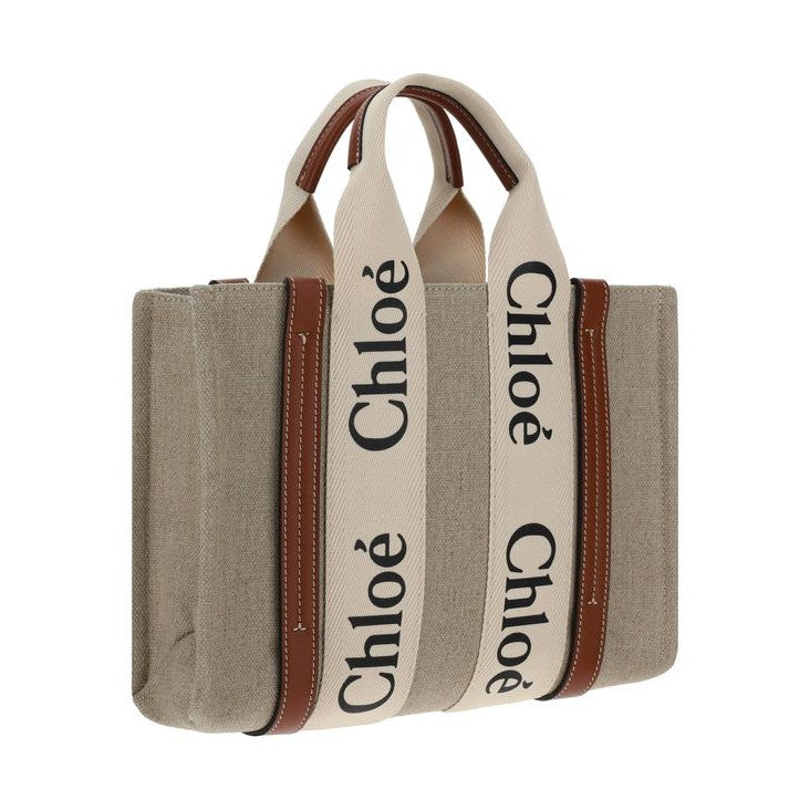 Brown Linen Handbag
