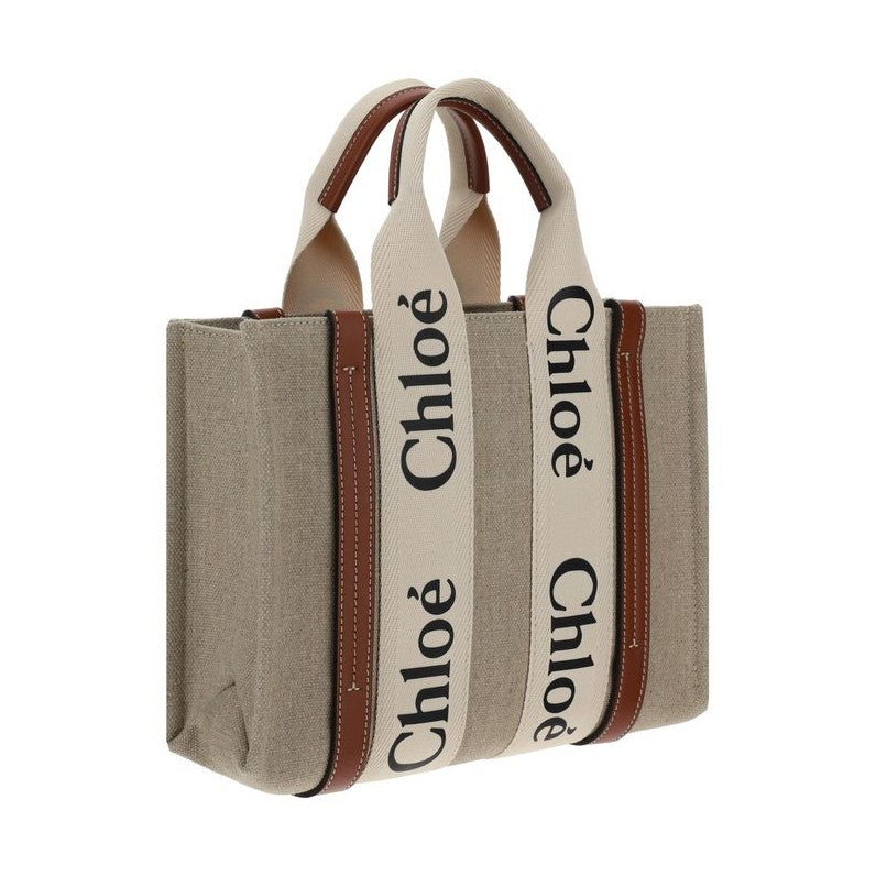 Brown Linen Handbag