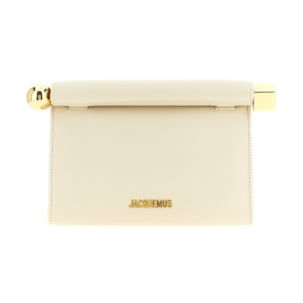 White Lamb Leather Clutch Bag